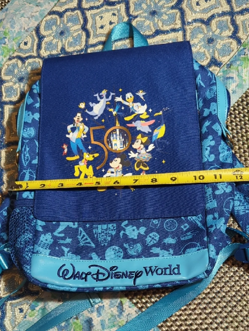 Disney Blue Walt Disney World 50th Anniversary Character Backpack